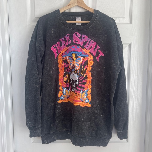 No Boundaries SOLD OUT FP Inspired Graphic Sweatshirt Sz L Gently Loved - Picture 2 of 6
